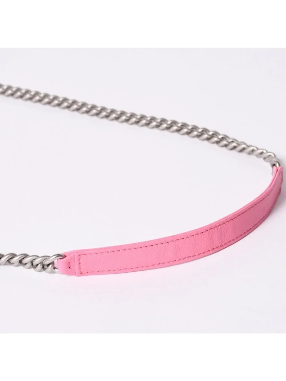 Chanel Boy Chain Wallet CC Logo Caviar Leather Pink Shoulder Bag